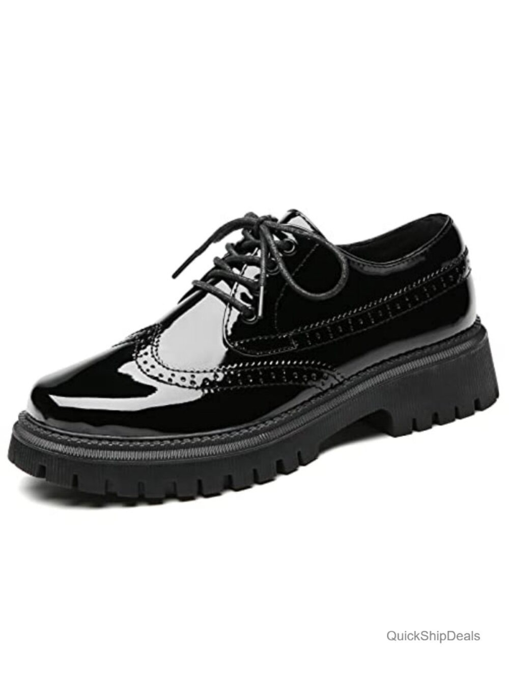 Women's Oxford Shoes Patent Platform Non-Slip Work Dress Casual
